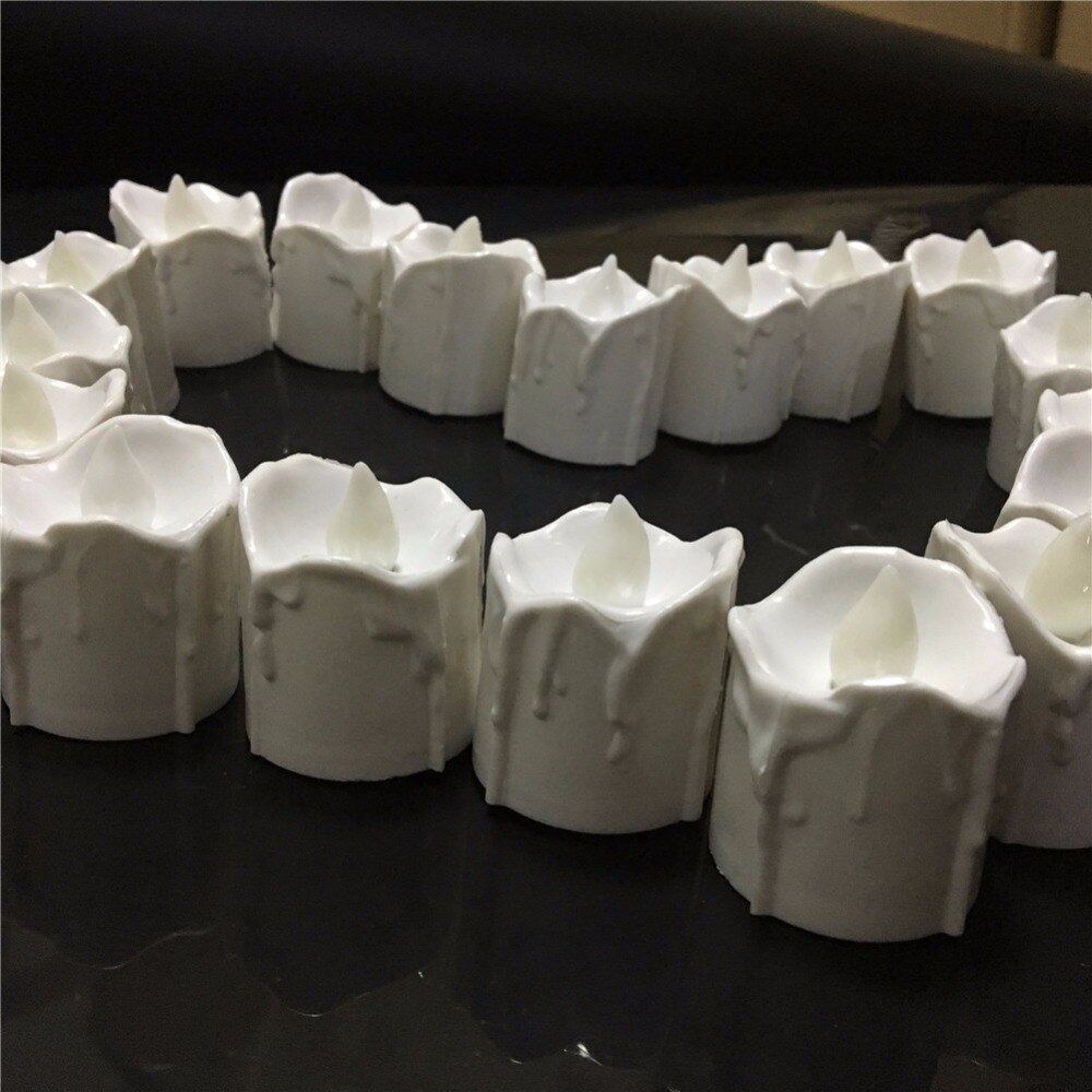 Pack of 12 Electronic Flameless Candle Remote control LED Candles Christmas Wedding Tealight Church Decoration Tear