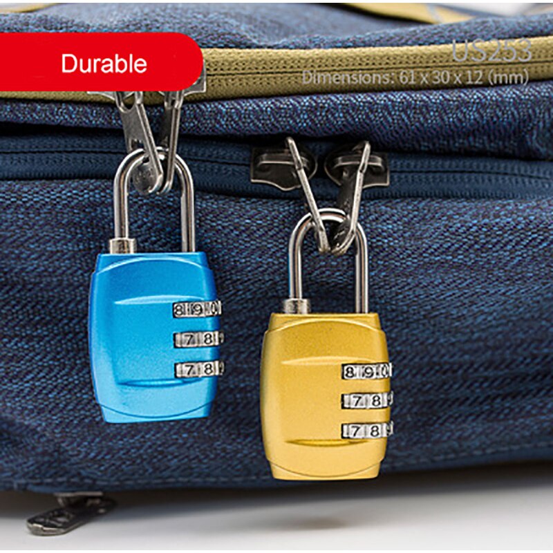 3 Digit Dial Draaien Combinatie Code Number Lock Hangslot Voor Bagage Rits Tas Rugzak Handtas Koffer Lade Duurzaam Sloten