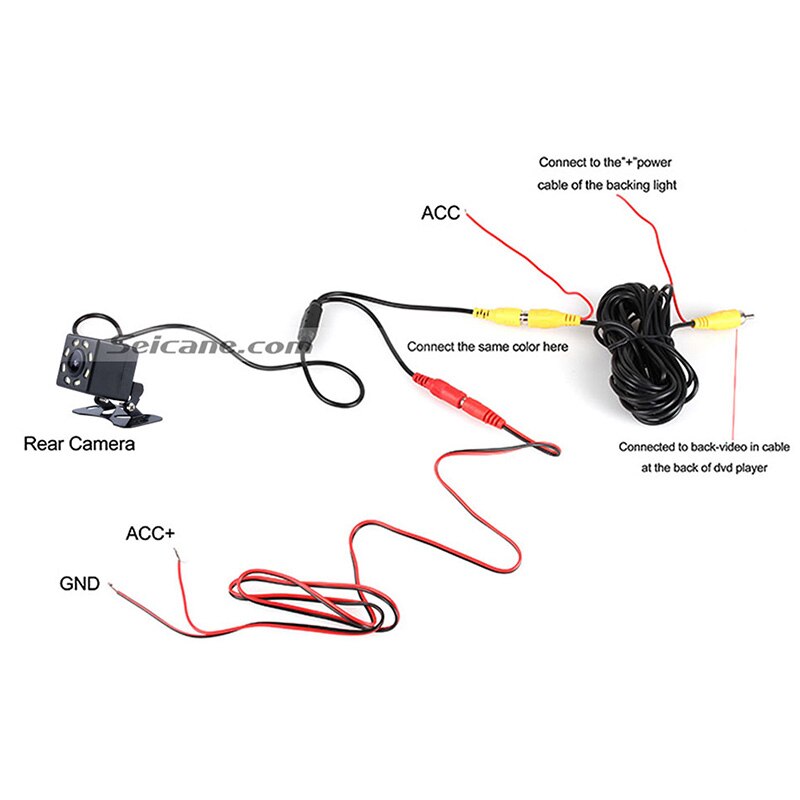 Seicane 8 LED Display Plastic 648*488 pixels wire HD Car Rearview Camera Reverse Parking Backup Monitor Kit CCD CMOS