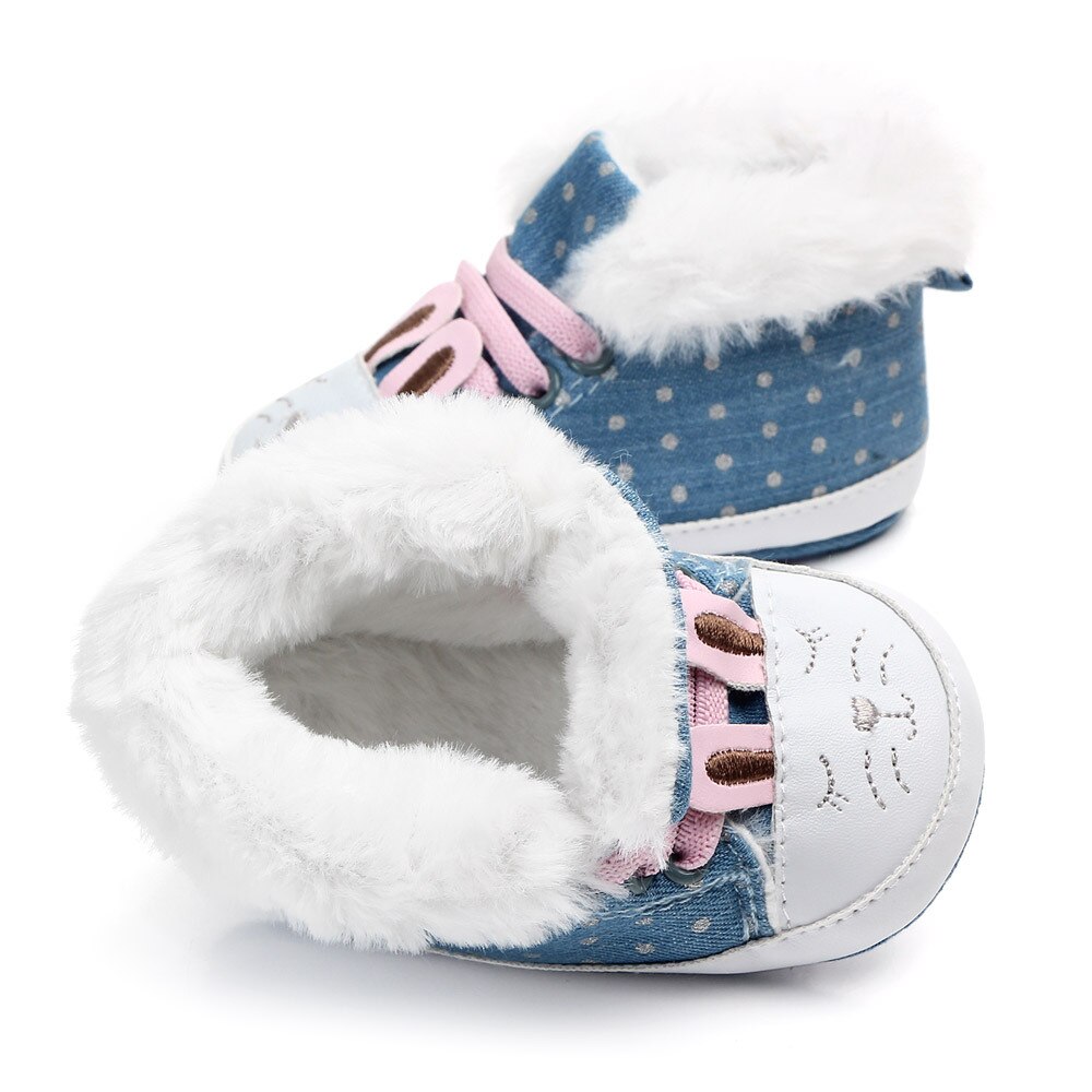 Leuke Konijn Canvas Winter Baby Pluche laarzen meisjes Jongens booties Super Warm Houden Baby Peuter schoenen