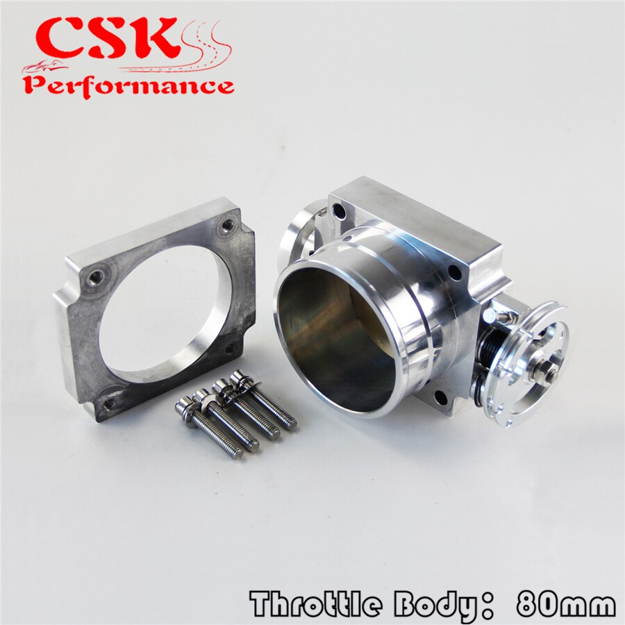 80mm Alloy Aluminum Universal Throttle Body CNC Billet Intake Manifold High Flow