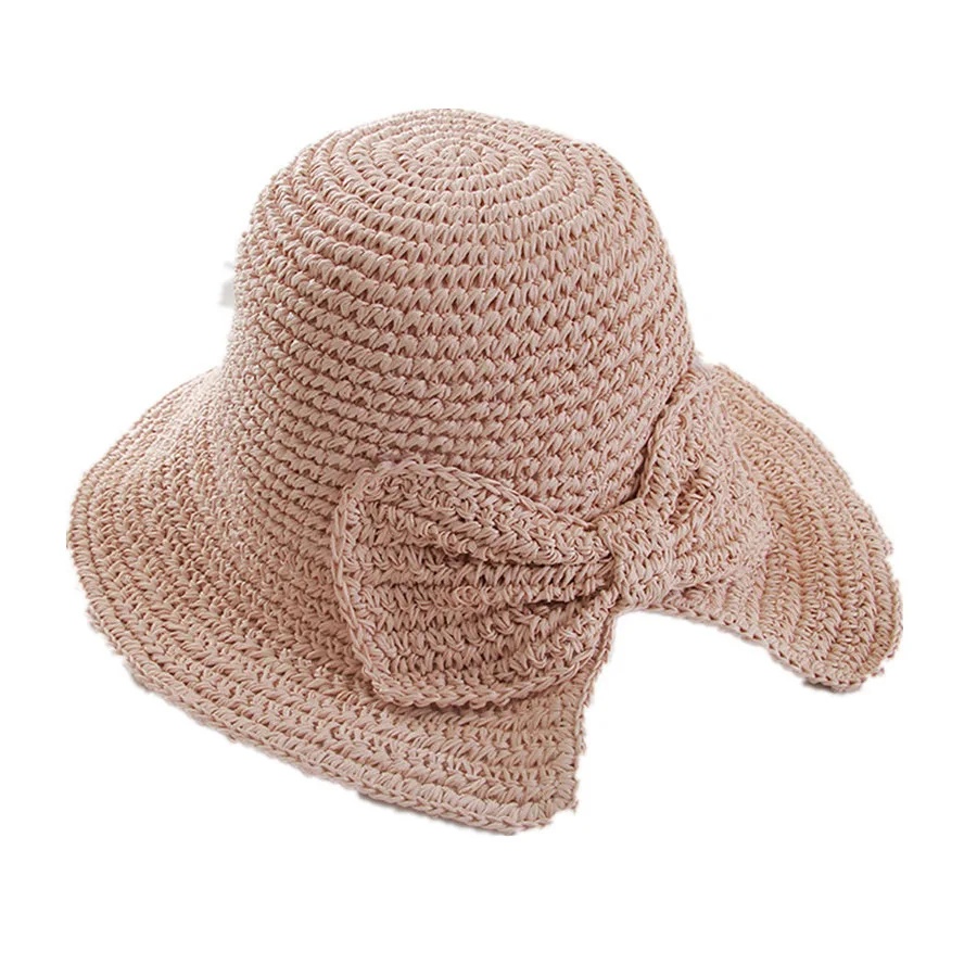 Hopfällbar stråhatt solhatt med liten brätte strandsandstrand fiskare fjärilshatt solskyddskeps sommar anti-uv-hatt: Oxblod