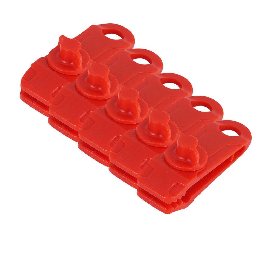 5Pcs Herbruikbare Linoleum Tent Clips Tanden-Vormige Tent Tarp Dekzeil Clip Waterdicht Unieke Vergrendeling Klem Gesp Camping Gereedschap: Rood