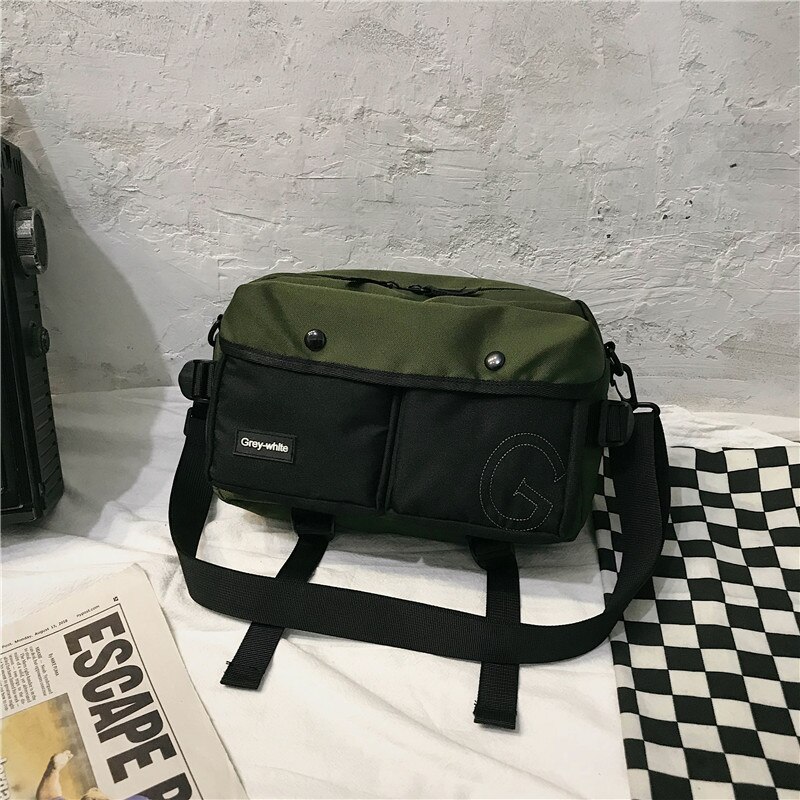 Saco do mensageiro casal marca de moda saco de ferramentas ins função saco de desporto menina selvagem diagonal bolsa de ombro: green