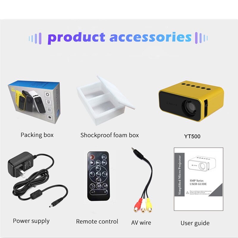 Mini LED Projector 320*240P Support 1080P HDMI USB Audio Home Theater Video Media Video Player Portable Game Beamer Proyector