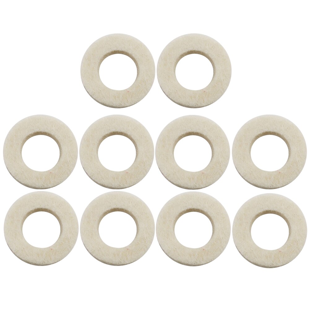 10pcs Trumpet Valve Felt Washers Cushion Pad Trumpets Musical Instrument Accessory (Black): White