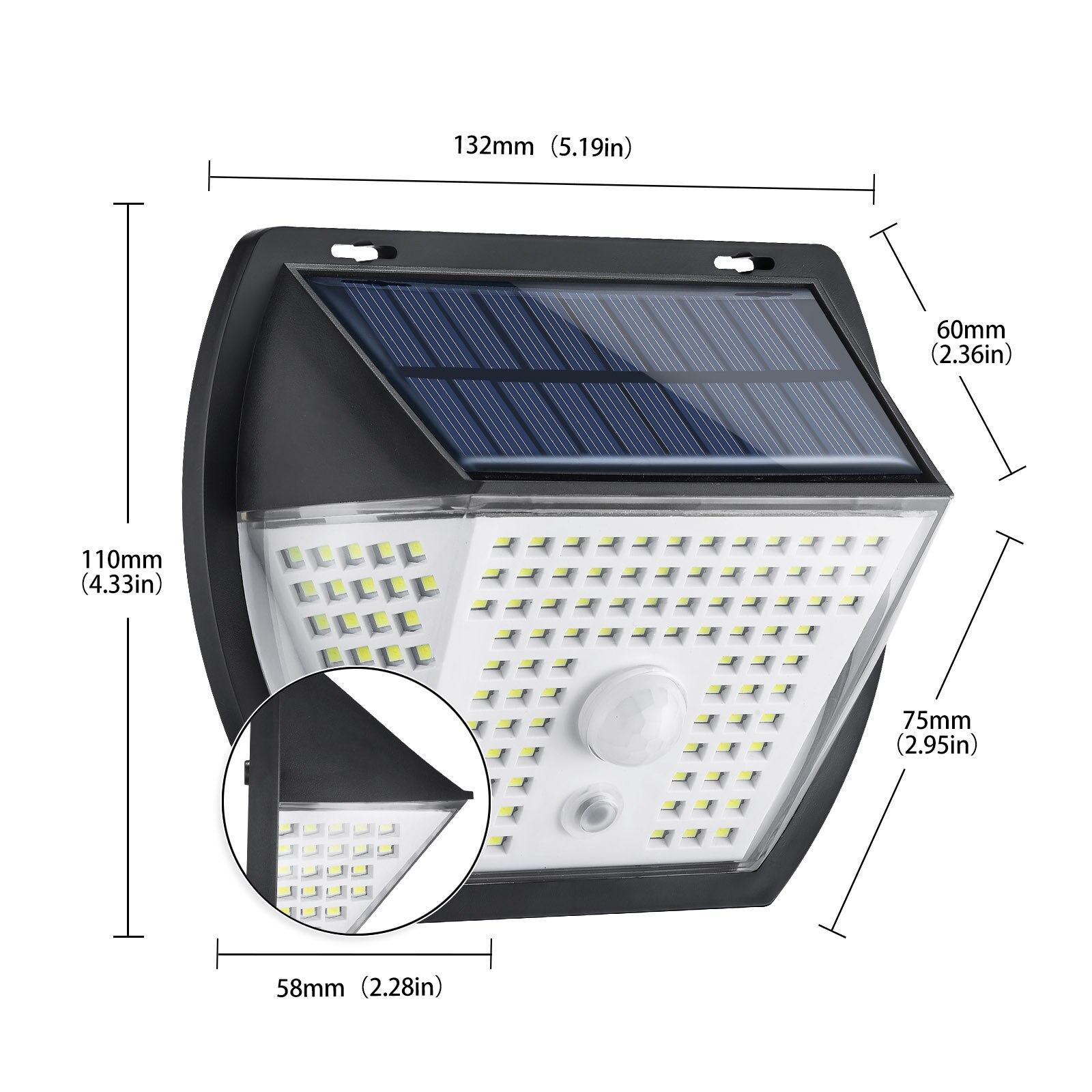 Greensun 138 Led Solar Wandlamp Outdoor Solar Lamp Waterdicht Zonne-energie Zonlicht Outdoor Solar Licht Voor Tuin Decoratie