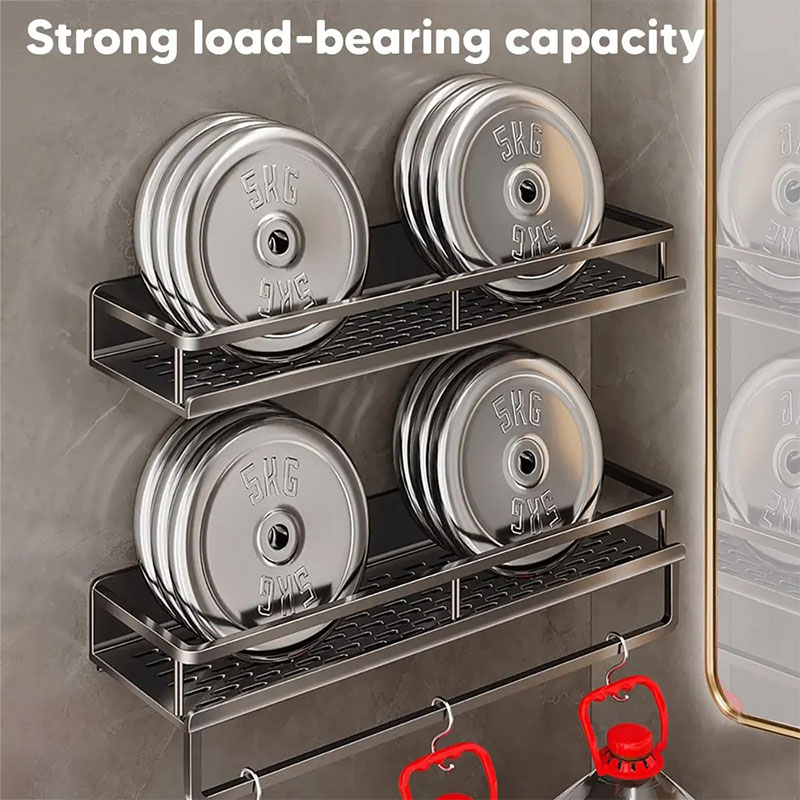 30/40/50CM Punch-Gratis Badkamer Plank Shampoo Rek Aluminium Douche Organizer Zonder Boren Wc plank Badkamer Accessoires