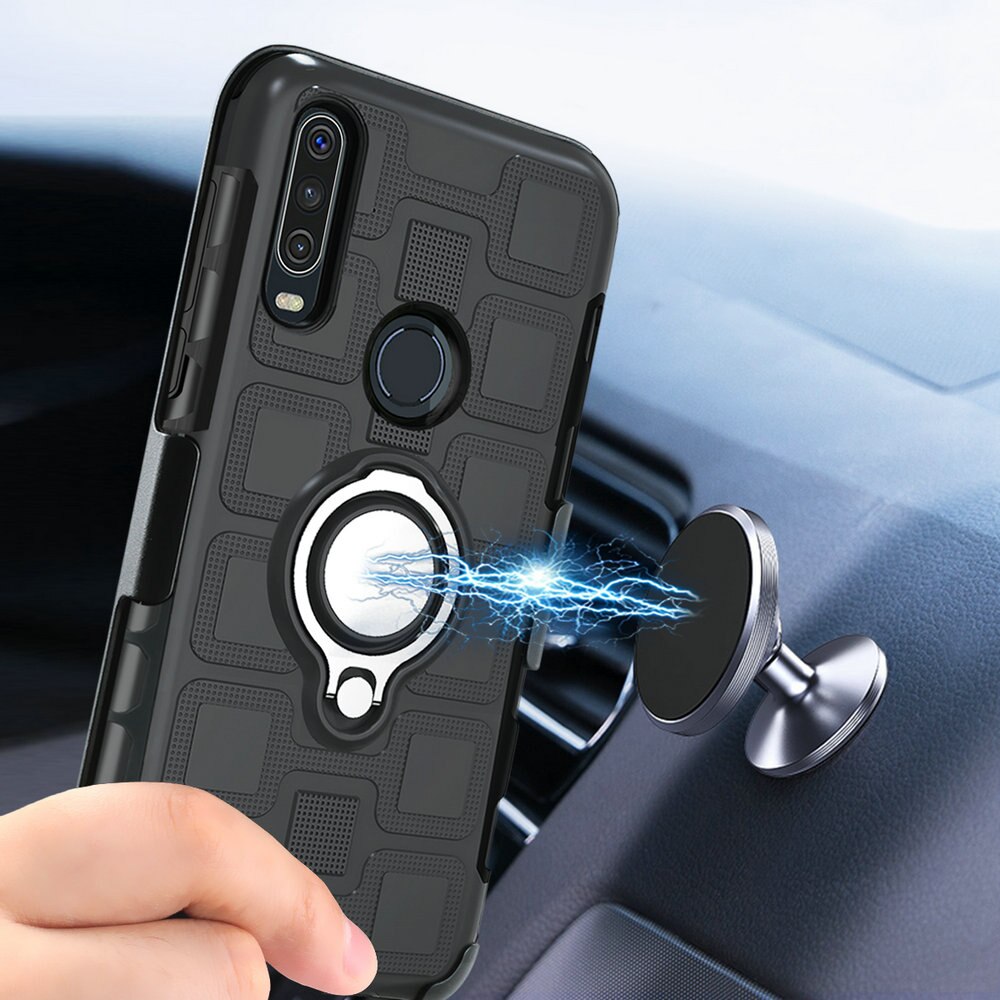 Metalen ring riemclip holster telefoonhoesje voor motorola moto one action hoesje magneet autohouder voor motorola one 1 action hoesje