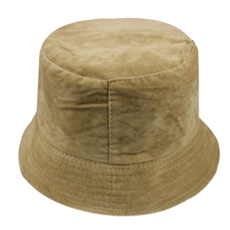 Foxmom chapéu de veludo em cor sólida, chapéu caçamba preto e branco para outono e inverno, masculino e feminino: Beige
