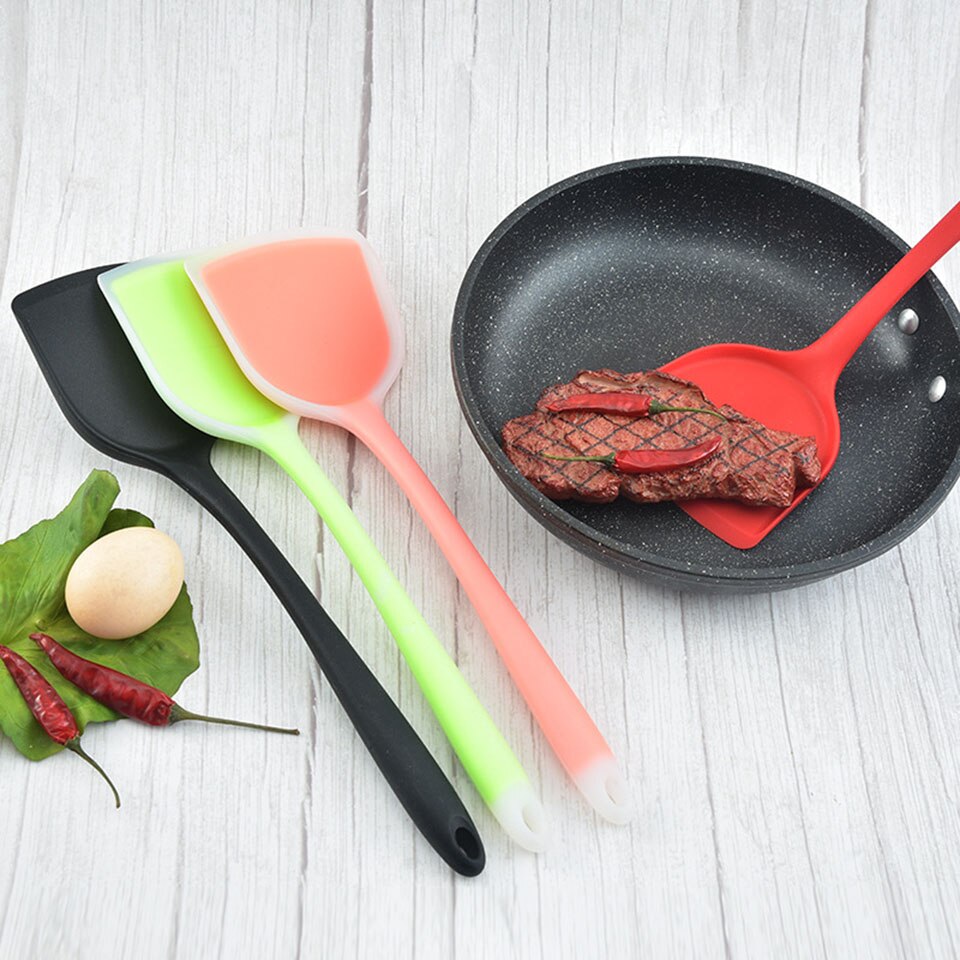 AOLVO Spatule à Omelette Large En Silicone, Souple, Résistante à La Chaleur, Anti-adhésive, Pour