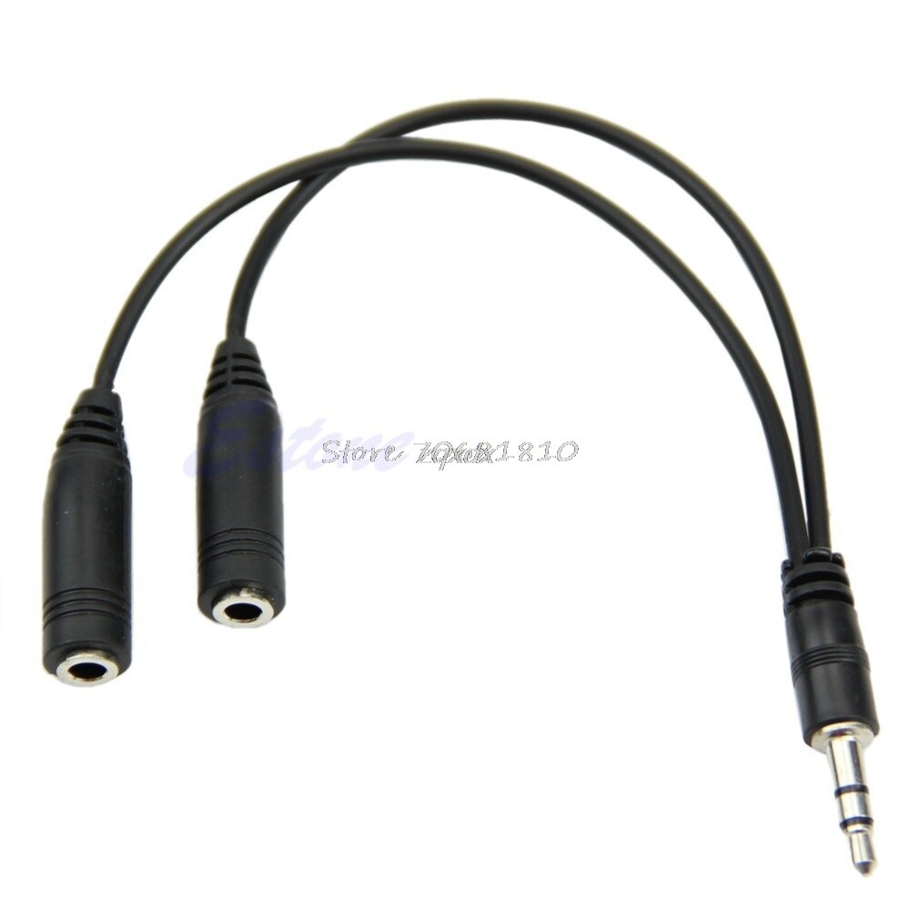 3.5 Mm Male Naar 2 Dual Female Plug Jack Audio Stereo Headset Mic Splitter Kabels Rental &amp;