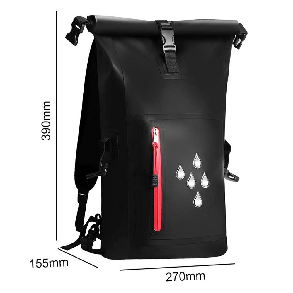 Mochila impermeable de PVC con doble hombro, impermeable, reflectante, impermeable, para pesca