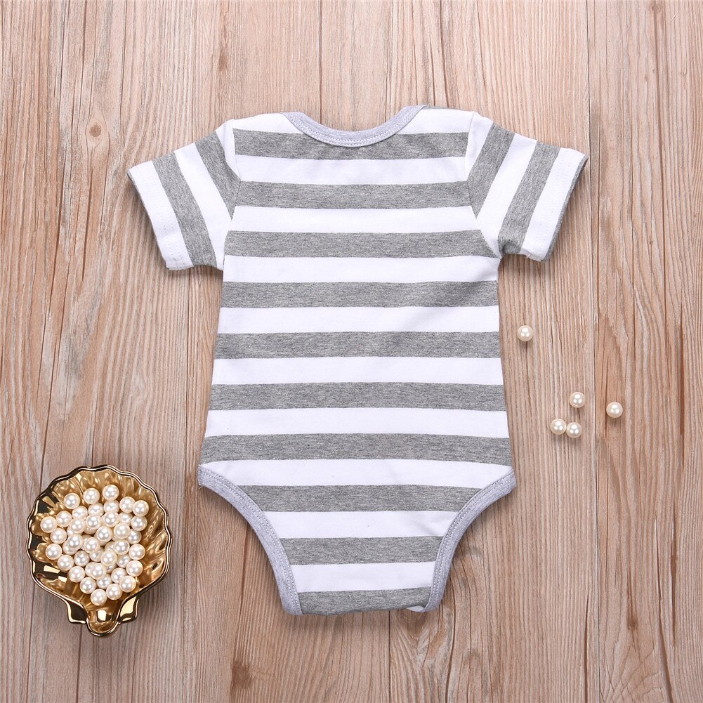 Newborn Infant Baby Boy Girl Kids Cotton Striped gentleman Romper Jumpsuit Clothes Outfit