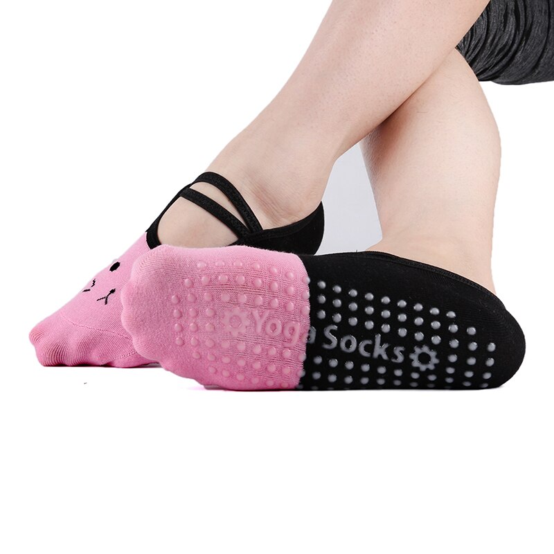 Sports girl Yoga Pilates Socks Cute Cat Grip Pilates Sox Fitness Non Skid Foot Cotton Foot Socken Dance Slippers Ballet: Yoga Sock 4