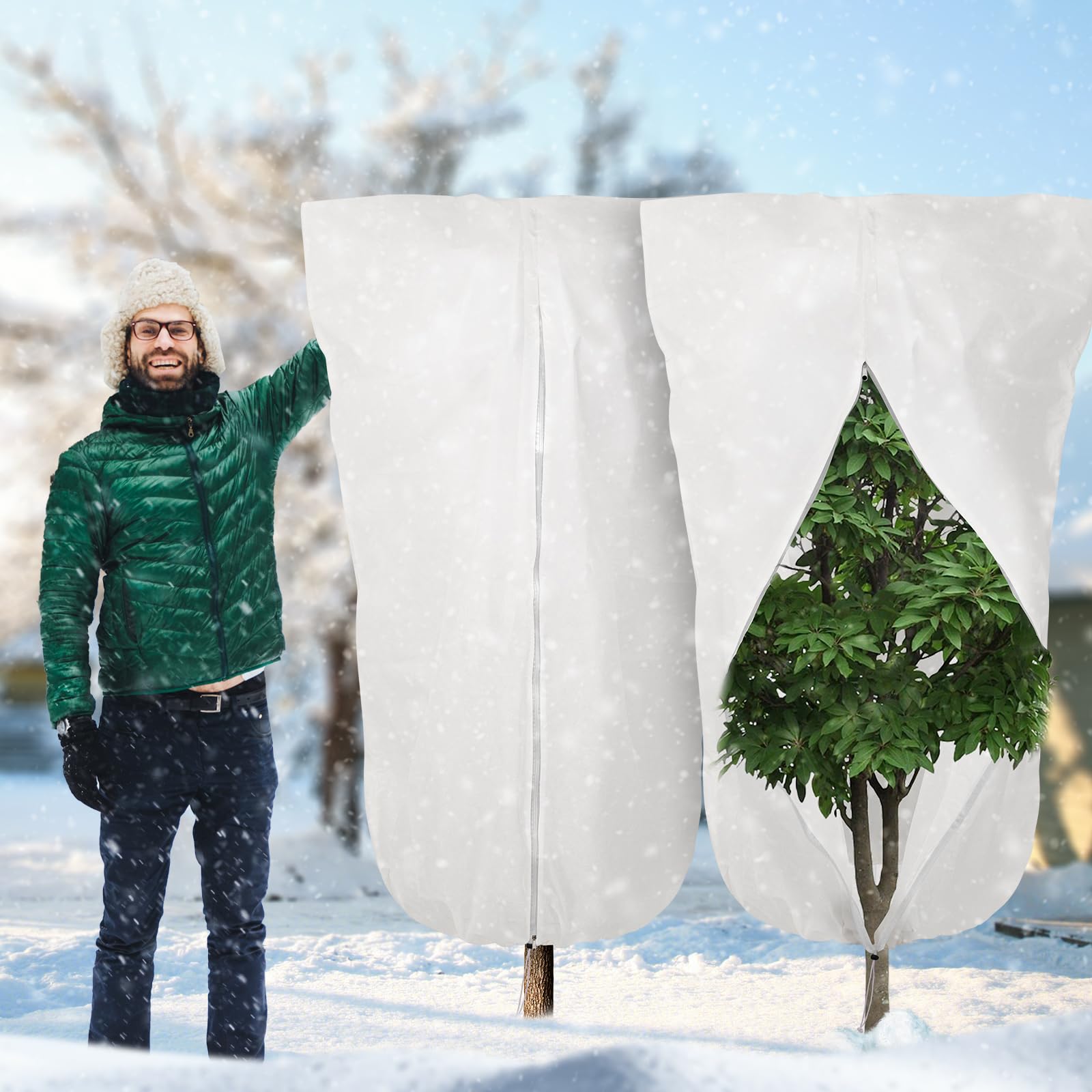 Capa de planta inverno quente capa árvore arbusto planta proteger saco proteção contra geada para quintal jardim plantas pequena árvore contra frio