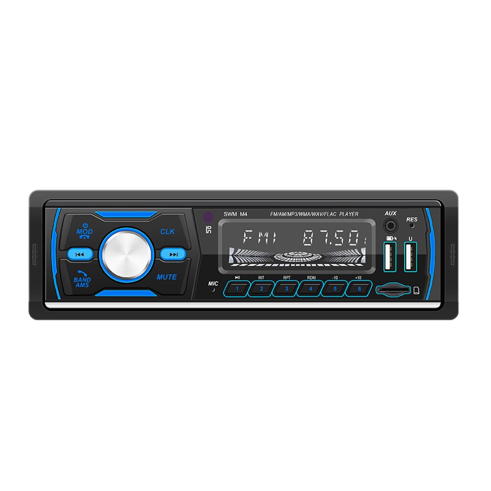 SWM-M4 Single DIN Head Unit Car USB TF AUX-In FM AM RDS DAB Radio Receiver Dual USB Car Bluetooth MP3 Player