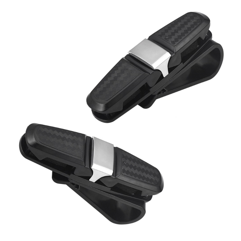 Soportes para gafas para parasoles coche, paquete 2 gafas fibra carbono para coche, colgador gafas Clip