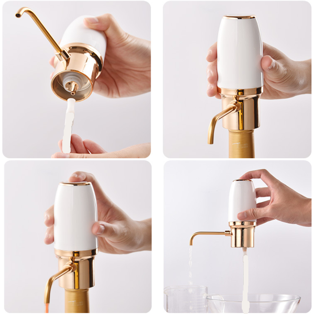 USB Electric Wine Decanter Smart Fast Decanting Wine Dispenser Automatic Wine Pump White Portable Decanter Quick Wine Aerator