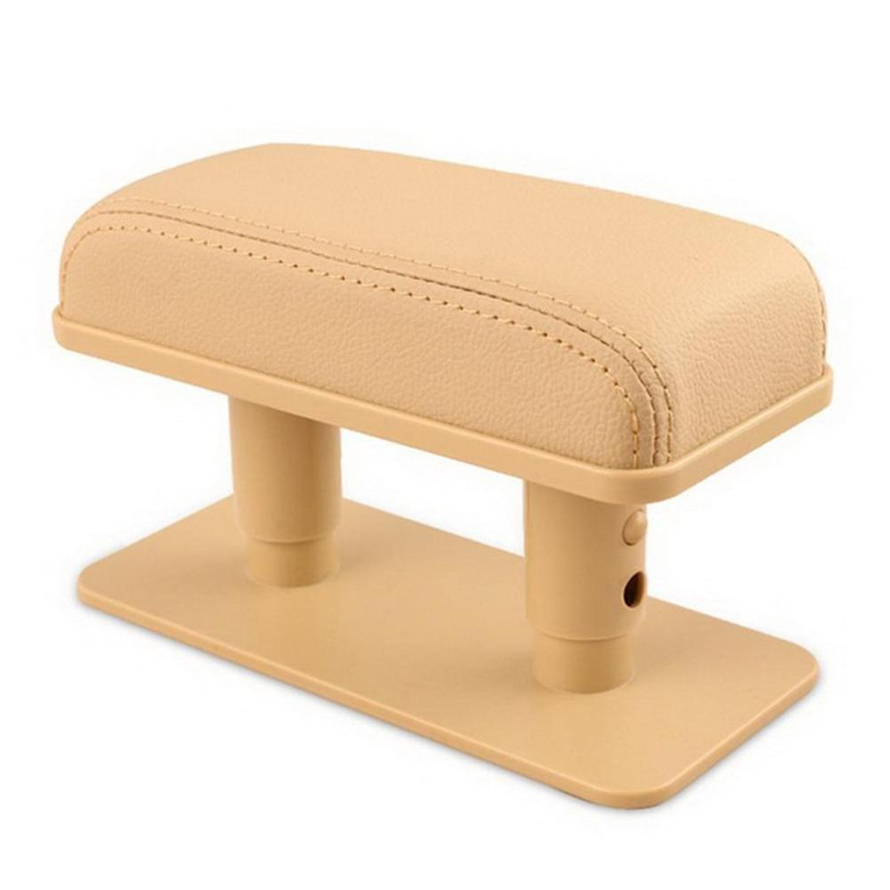 Reposabrazos Universal para coche, soporte para codo izquierdo, apoyabrazos central de cuero, caja ajustable derecha, reposabrazos para puerta antifatiga: beige