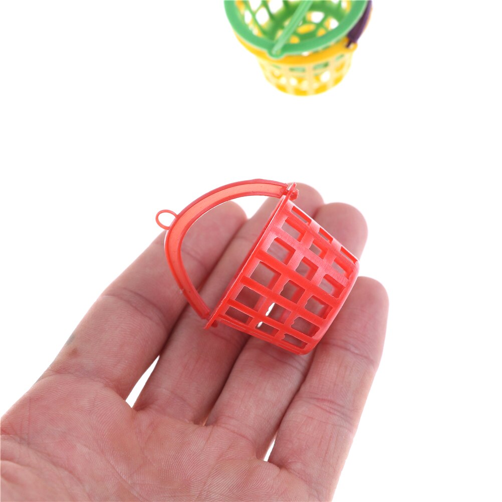 3 Pcs Toy Accessories Color Random 3PCS 4.2cm Plastic Trash Cans Basket 1:12 Dollhouse Miniature Model