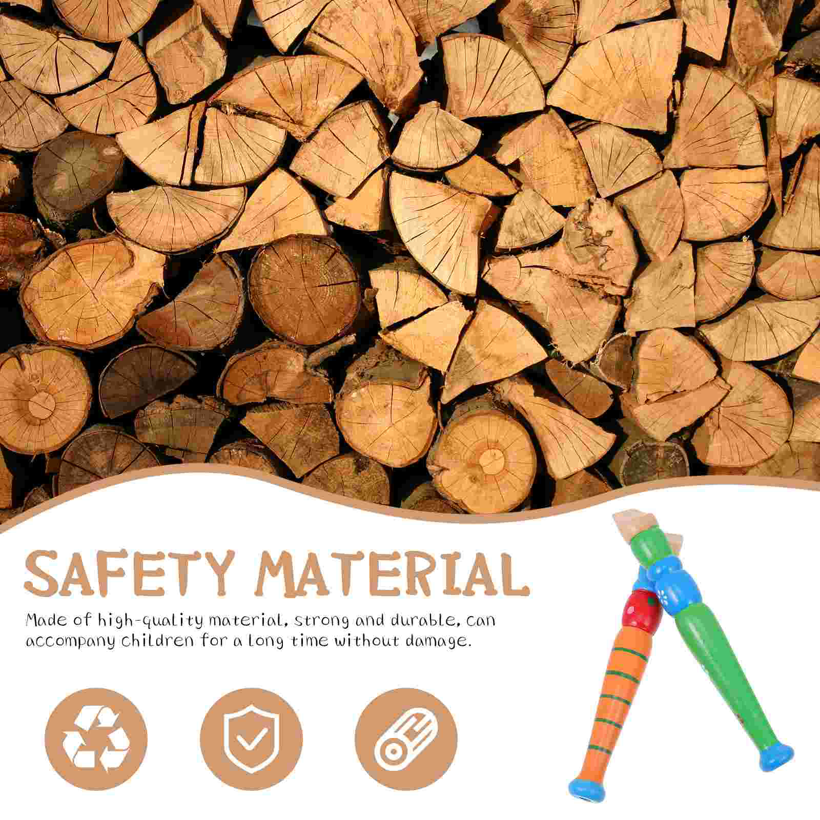 2Pcs Flute Blowing Musical Wooden Flute Cartoon Flute for Children Kids Home