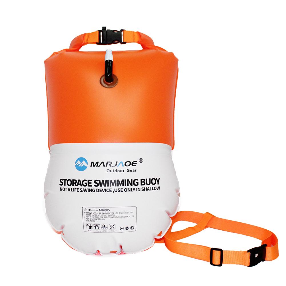 20l udendørs svømme bøje multifunktionel svømning drevpose åbent vand svømmetræning bøje til vandsportselskere: Orange