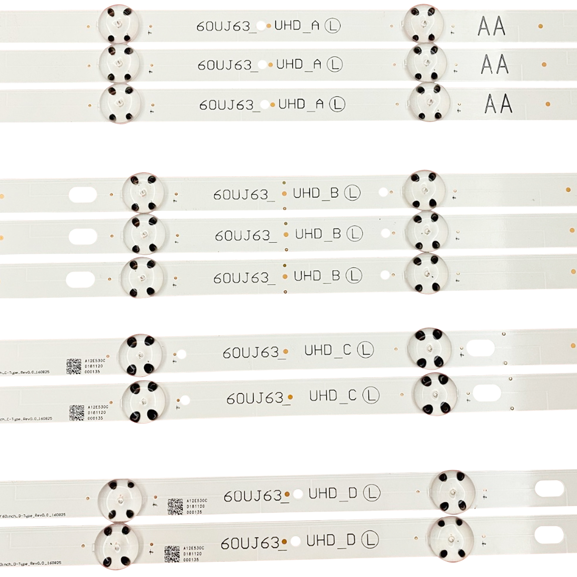 Tira de luces LED de retroiluminación, accesorio para LG 60UJ6300 60UJ6050 60UJ630V 60UJ634V 60UJ6309 innotek 17Y 60inch _ a 60uj63 _ uhd_a B C D, 10 unids/set/juego