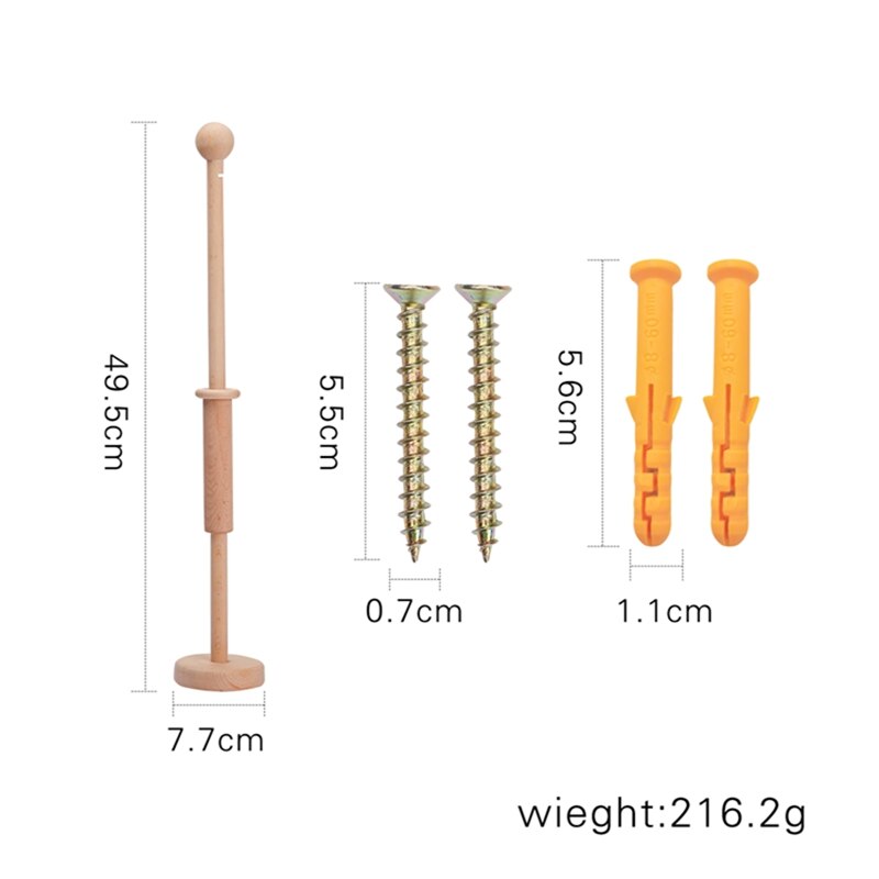 7Pc Assemblage Rammelaars Beugel Setinfant Wieg Mobiele Bed Bel Beugel Bescherming Pasgeboren Baby Speelgoed Houten Bed Bel Accessoires: Wall bracket A