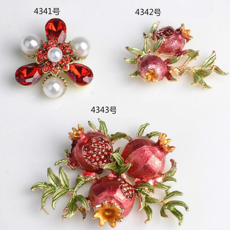 Perle Strass Blume Granatapfel Metall Erkenntnisse Für Schmuck Machen Liefert Diy Dekoration Zubehör Hand gemacht Materialien