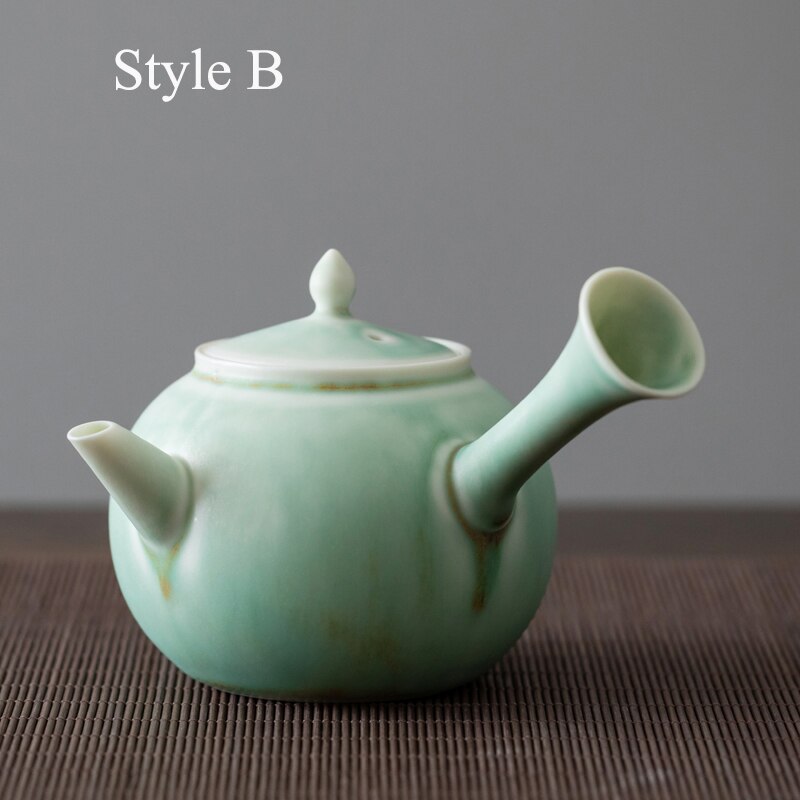 LUWU ceramiczny kyusu zielony czajnik robić herbaty chińnarty dzbanek na herbatę drinkware: styl B