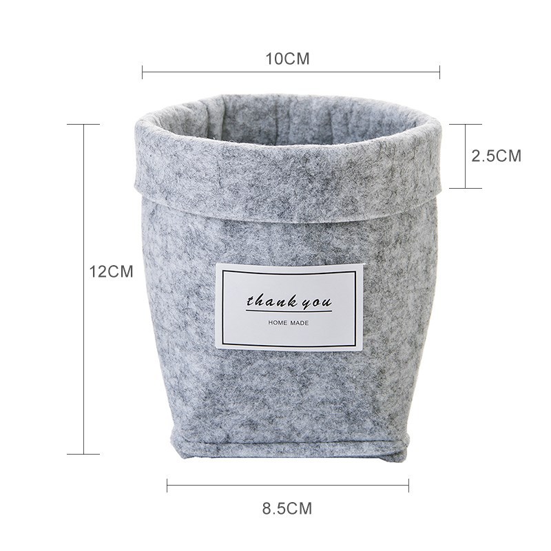 Neue Buchstaben Druck Filz Blume Töpfe Hause Schreibtisch Blumentopf für Blume/GrüNe Pflanze Licht Grau/khaki