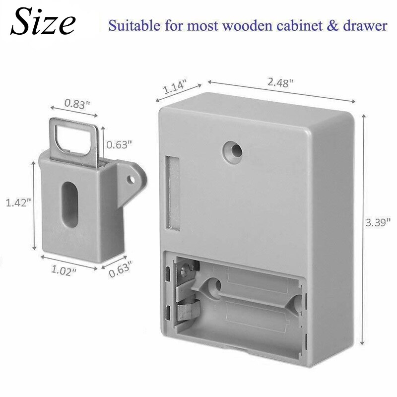 No hole Hidden RFID smart sensor lock Invisible IC card lock cabinet Drawer Electronic door Lock