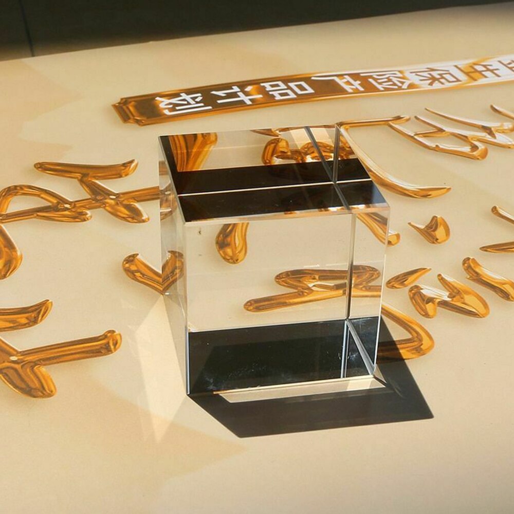 40mm Transparent Crystal Cube Lens For Optical Prism Photography And Home Decorations