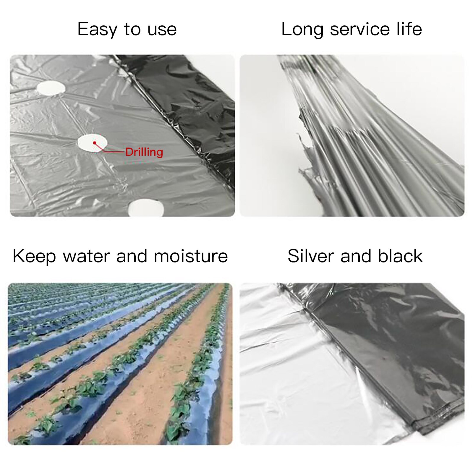 Garden Vegetable Black Film Agricultural Plants Film Plastic Perforated PE Mulch Film Mulching Membrane