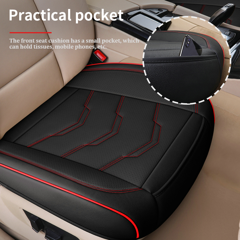 Vier Seizoenen Universele Autostoel Cover Set Pu Leer Ademend Zitkussen Protector Anti-Slip Past Voor 99% Auto auto Goederen