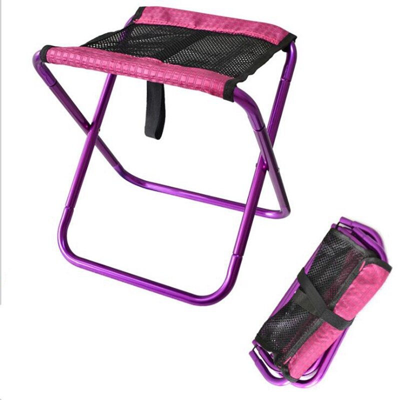 Superharde, zware outdoor kampeerstoel, reisstoel, ultralichte opvouwbare stoel, draagbare strandstoel, picknickstoel, visgerei, stoel: Paars 0017