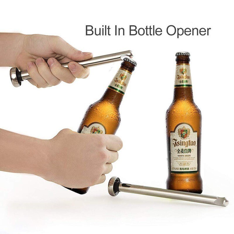 2pcs/set Stainless Steel Beer Chiller Stick Cooler Beverage Cooling Sticks With Bottle Opener Kitchen Gadgets