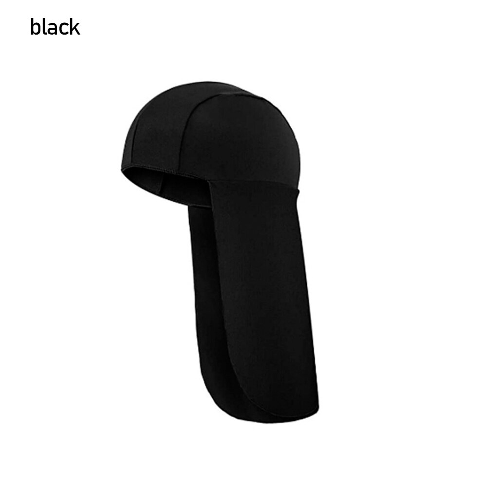 Cycling Sun Shade Cooling Cap Outdoor UV Protection Wide Brim Elastic Polyester Hard Hat Neck Protector For Fishing Hiking: black