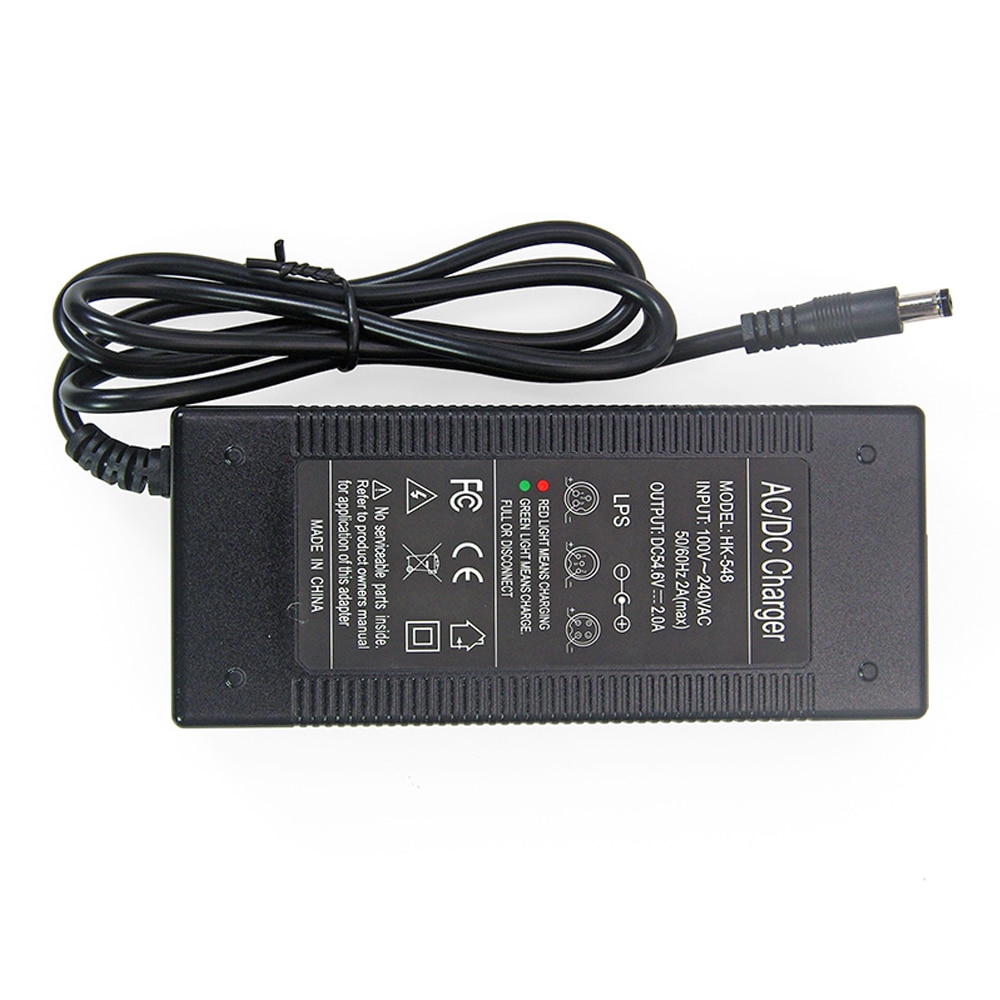 Ægte / original 48v/54.6v oplader, til 48v batteripakker , 2a/2000ma ladestrøm , dc 5.5*2.1 stik fra liitokala.
