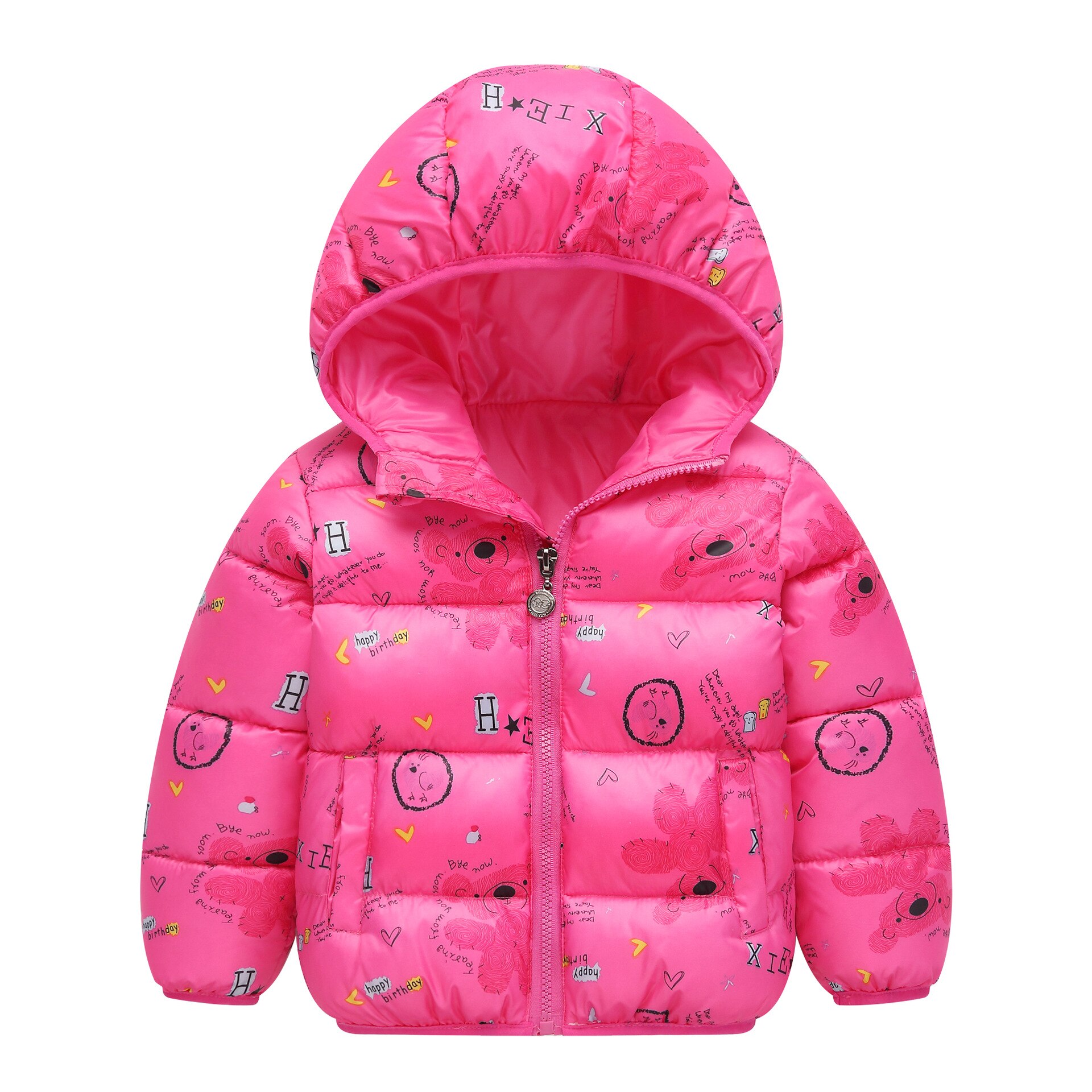 autumn and winter children's jacket short hooded cotton suit