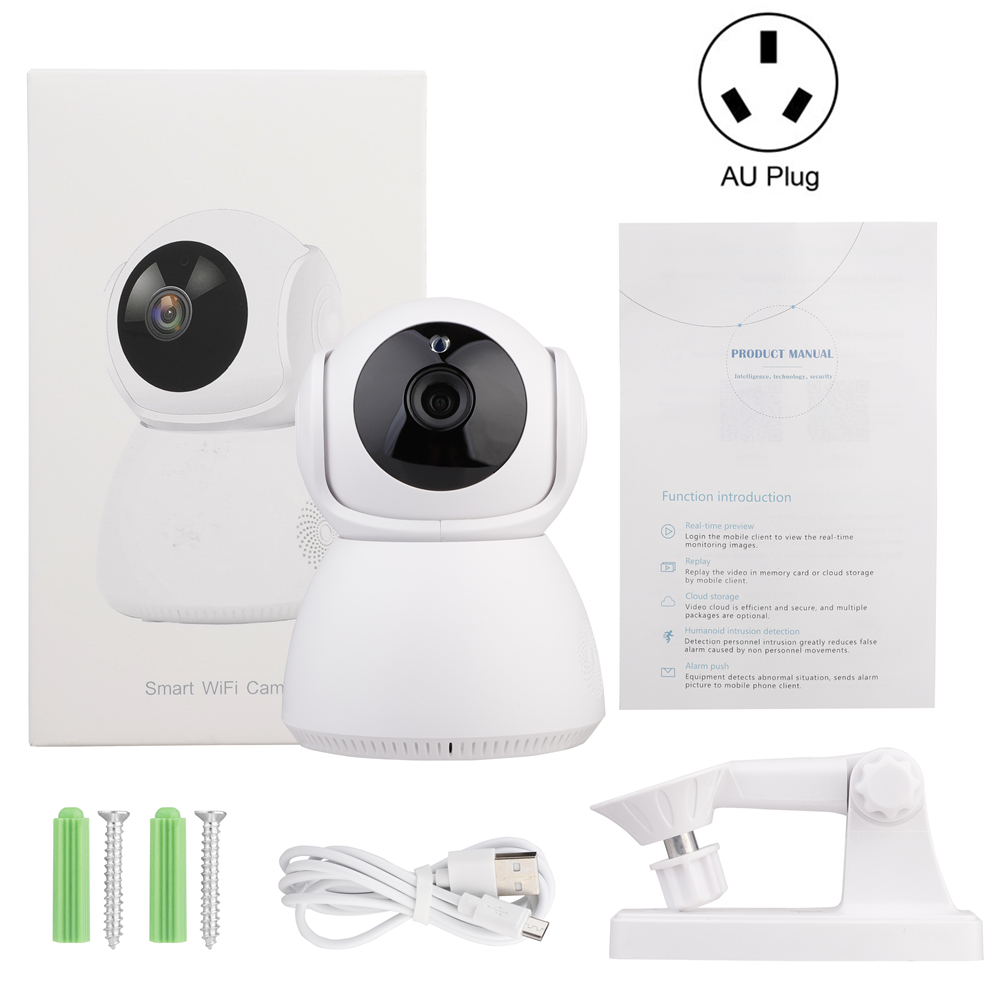 Ir nattesyn smart baby monitor kamera hjemme sikkerhed ip kamera trådløs wifi kamera wi-fi cctv overvågning 720p: Au stik