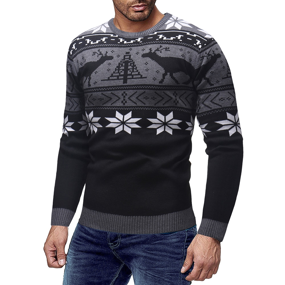 Mannelijke Dunne Mode Trui Voor Heren Vest Slim Fit Truien Truien Warme Herfst Kerst Herten Trui Casual Kleding
