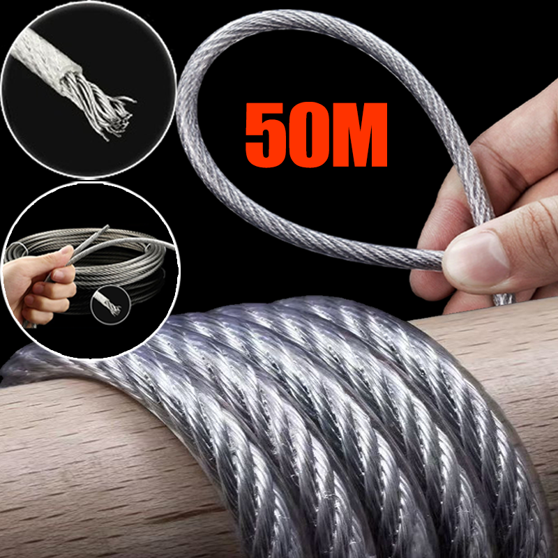 Roestvrij staaldraden Touw Metalen lijn Bosmaaier Trimmer Waslijnen Touwen Grasmaaiersnoer Slijtvaste ophangingstouwen