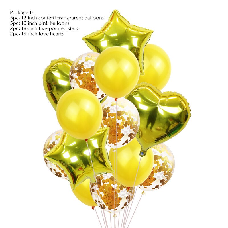 Rose Gold Balloons Wedding Decor Event Party Heart Balloons Foil Happy Birthday Balloons Air Balloon Birthday Party DIY Decor