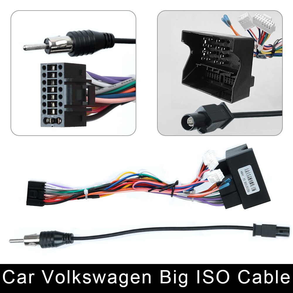 Power Connector Universal 2 Din Car Android Radio Cable: VW Big ISO