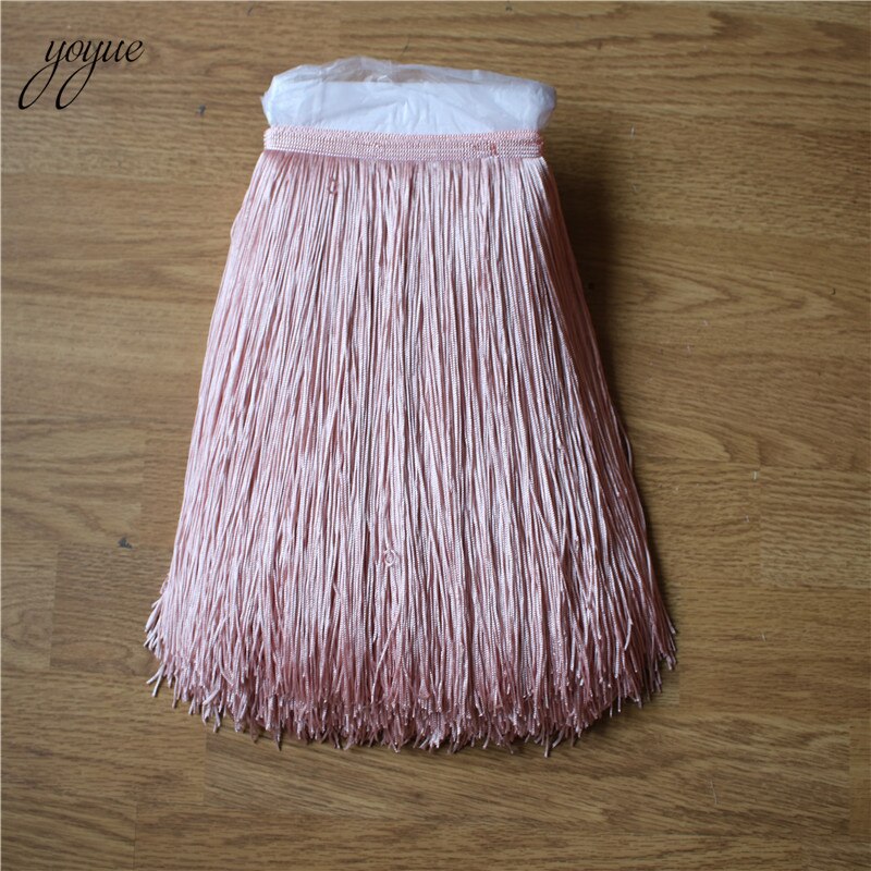 YOYUE 1 Yard 30CM Lange Kant Fringe Trim Tassel Fringe Trimmen Voor Diy Latin Jurk Stage Kleding Accessoires Kant lint: Bean Pink