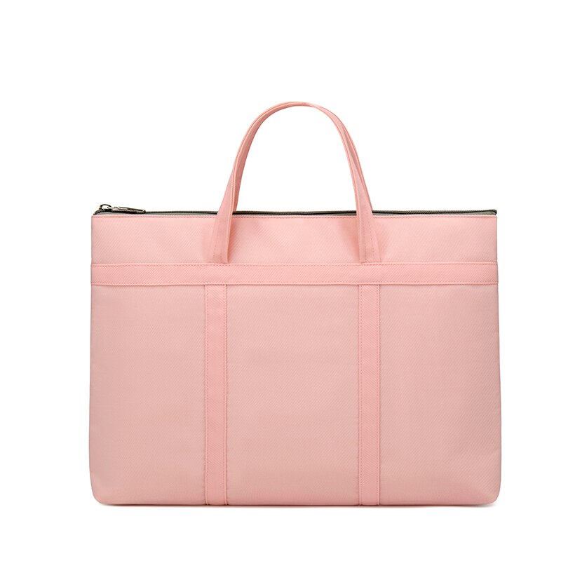 Mode Vrouwen Aktetas Tas A4 Document Zakken Vrouwelijke Boek Handtas Vrouwen 14 &quot;Laptop Aktetassen Neutrale Kantoor Tas: 14inch Pink