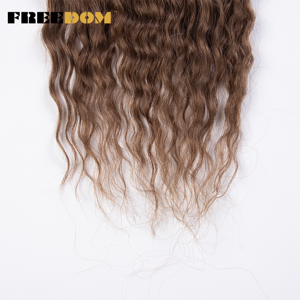 FREEDOM pelo rizado sintético para trenzas 24 pulgadas onda de agua Twist Crochet trenza pelo Ombre Rosa jengibre extensiones de cabello trenzado
