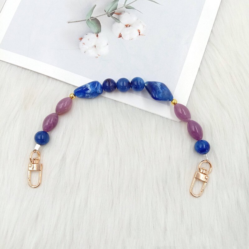 Woman Handbag Accessories Acrylic Resin Bag Chain Colorful Bead Pearl DIY Replacement Detachable Cute Purse Bag Handle Strap: NO.2
